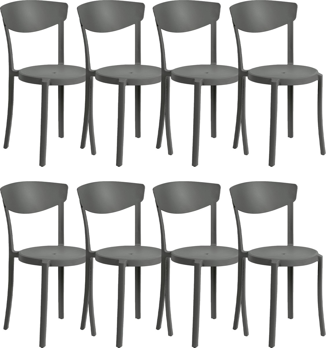 VIESTE - Tuinstoel set van 8 - Donkergrijs