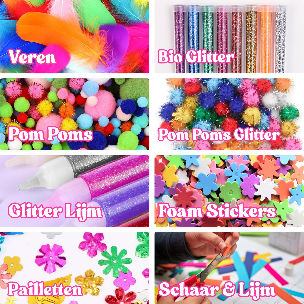 Allerion Glitter Knutseldoos Unicorn - 1043-delig Knutselpakket voor Kinderen - Creatief Speelgoed Meisjes & Jongens - Unicorn Cadeau - Met Lijm, Schaar, Stickers & Foam Vormpjes — afbeelding 5