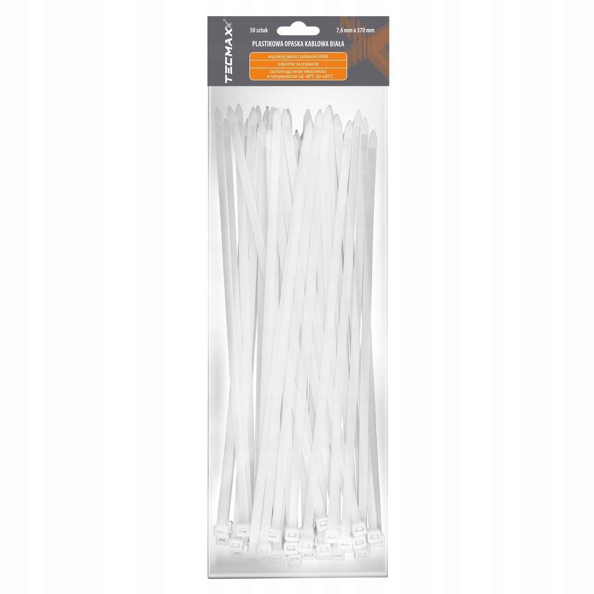 TECMAXX kabelbinders Wit 7,6x370mm - 50 stuks