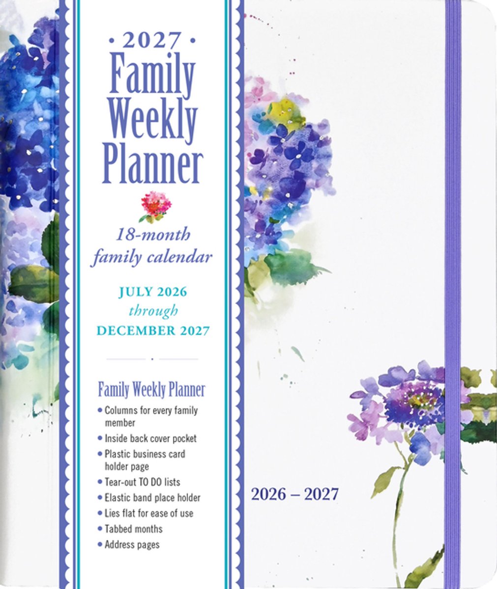 Family Weekly planner Hydrangeas (18-mnds) 2027