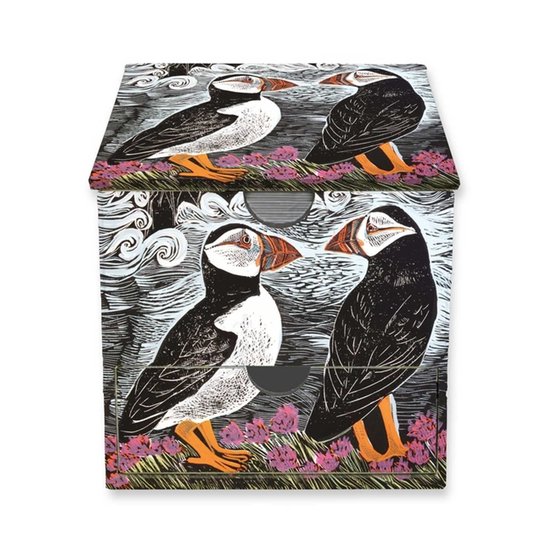 Angela Harding: Fair Isle Puffins Memo Box With Drawer