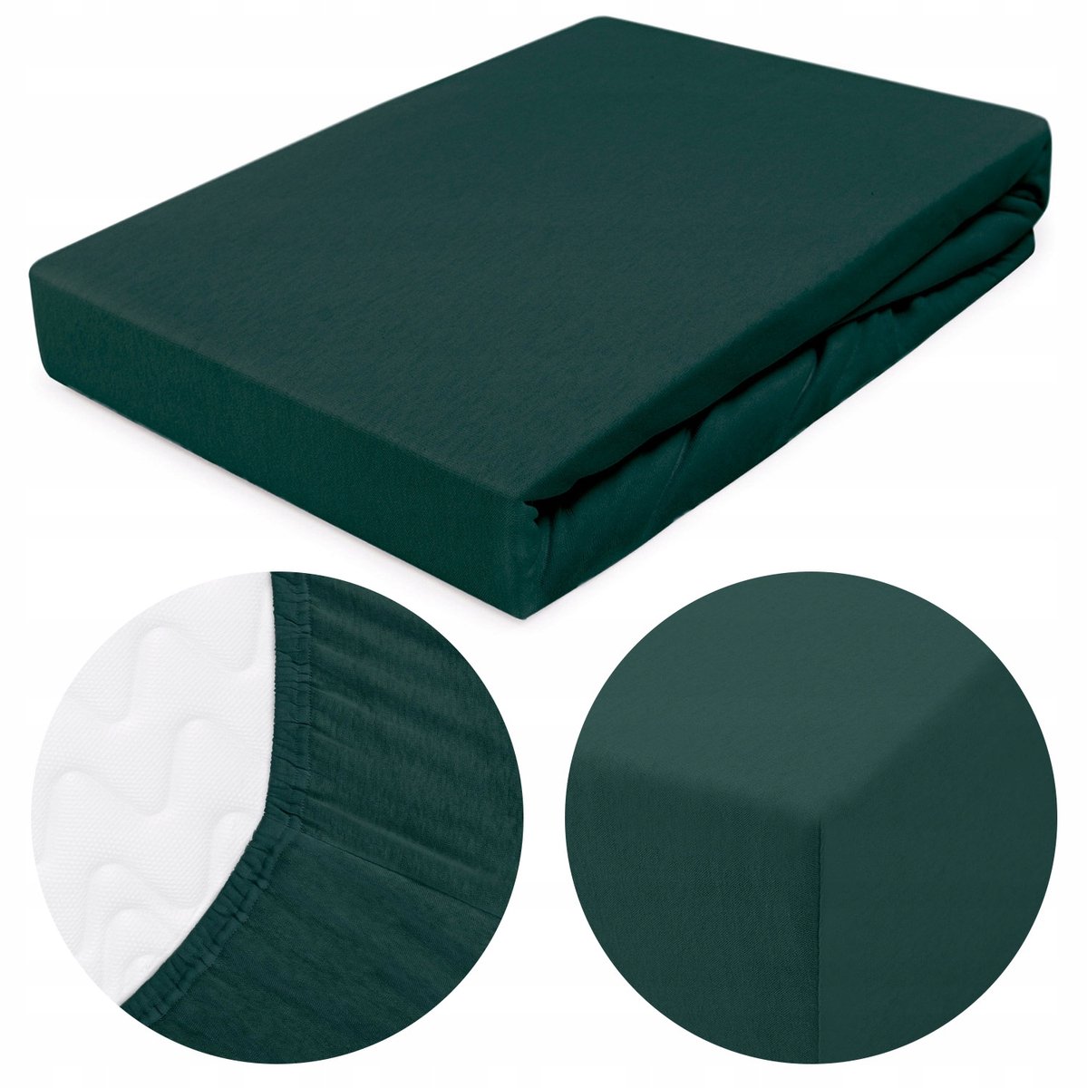 Jersey Hoeslaken 200x220cm Donkergroen 100% Katoen