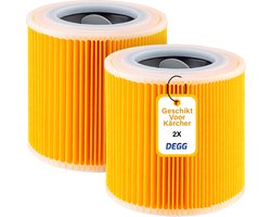 DEGG® Patroonfilter – Geschikt voor Kärcher WD1, WD2, WD3, MV2 & MV3 – Nat/Droog Stofzuiger Filter – Premium Cartridgefilter – 2 STUKS