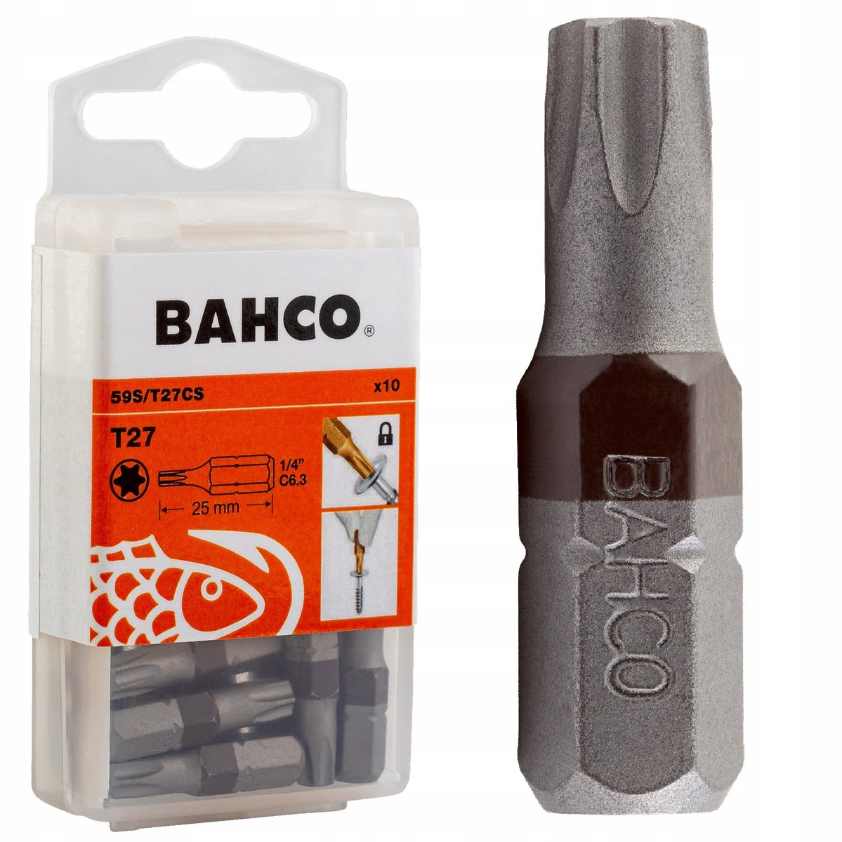 Bahco Torx Schroefbit T27 x 25mm - 10 Stuks
