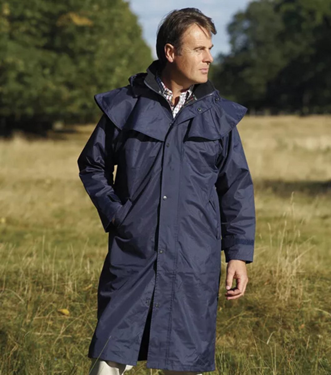 Navy Regenjas Lang - Regenjas voor mannen - Maat XXL