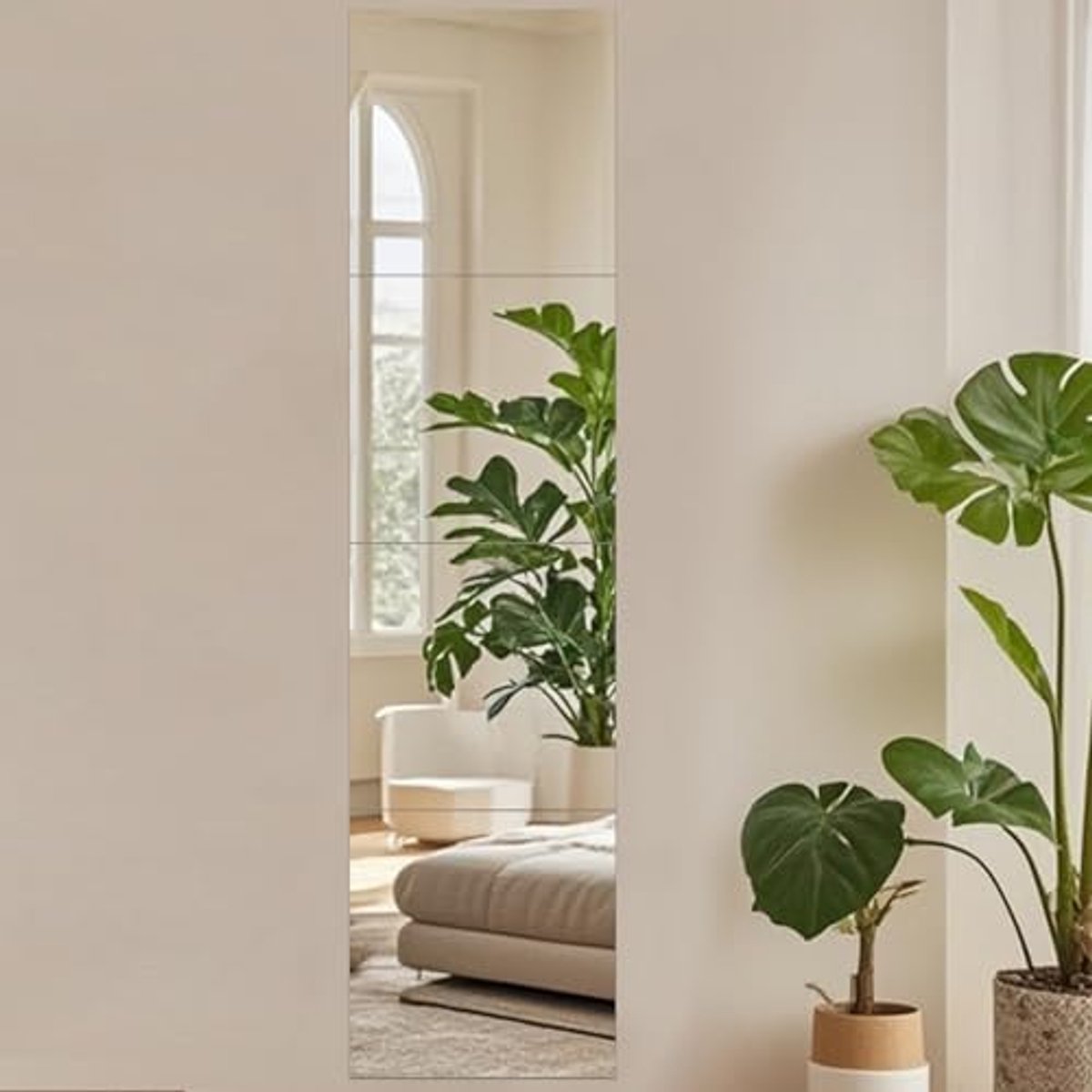 Zelfklevende Spiegelvellen 30 x 30 cm – 8 Stuks Flexibele Plakspiegels voor Wanddecoratie