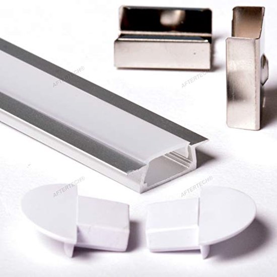 3m Aluminiumprofil Für LED-Streifen – 22x6 Mm, Mit Matter Abdeckung, Inkl. Montageclips