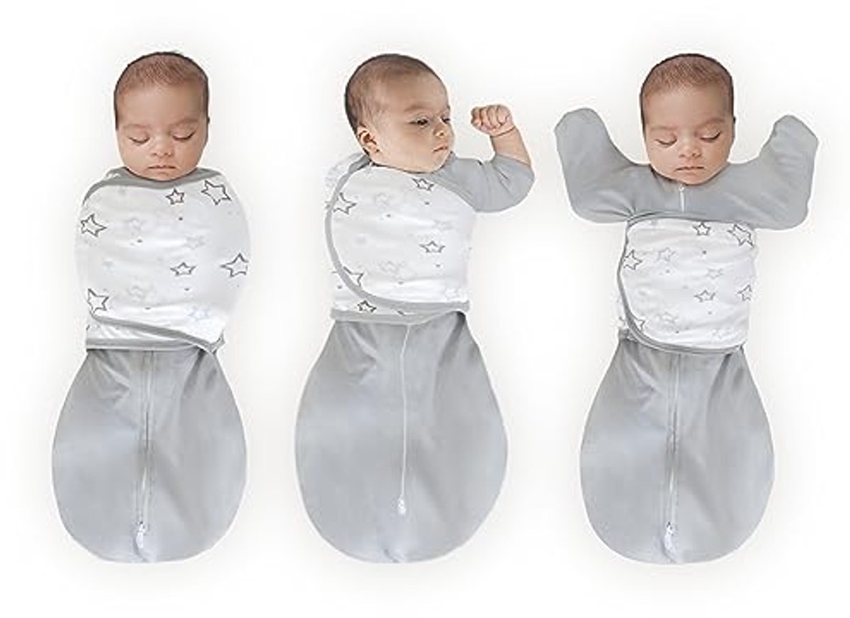 Image of 6-Way Omni Swaddle Sack voor Baby's - Aanpasbare Wrap met Mouwen en Mitten Cuffs - Verbeterde Slaap voor Pasgeborenen