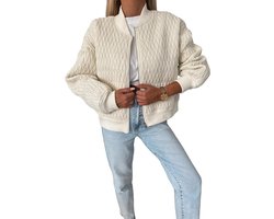 Warme winterjas met quiltpatroon voor dames, lange mouwen, kraag, ritssluiting, casual effen cropped jassen met zakken