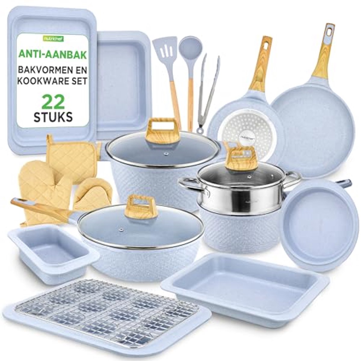 Set van 22 Professionele Keukengerei en Bakgerei voor Thuisgebruik