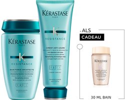 Kérastase Résistance Duo + Cadeau - Shampoo 250ml & Conditioner 200ml + Shampoo 30ml Cadeau - Beschadigd Haar