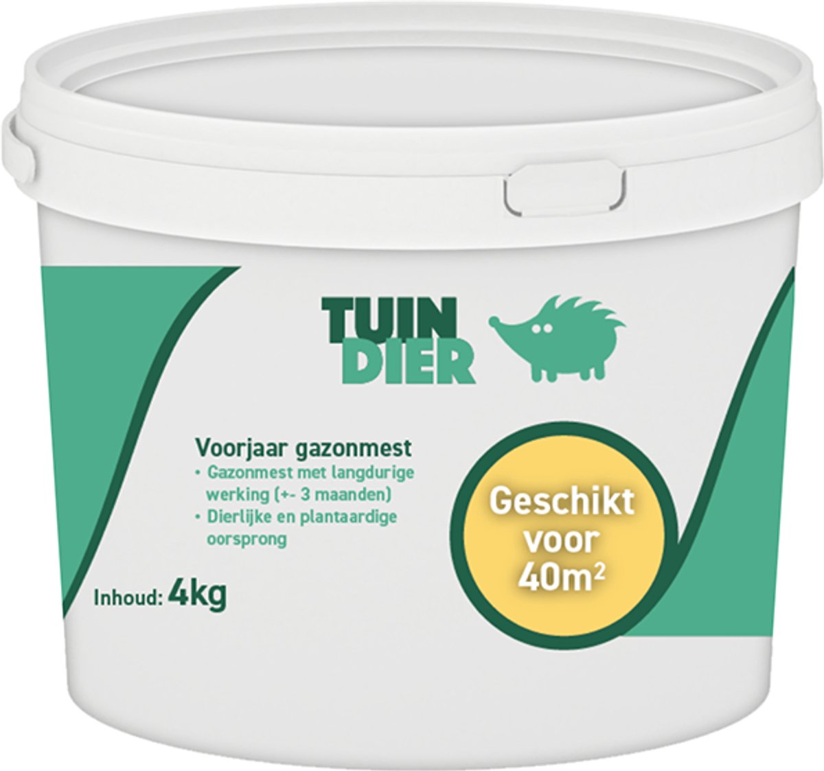 Voorjaarsmest gazon | TUIN-DIER® | Voorjaar gazonmest | Voorjaarsmest gras | In handige bewaaremmer | 4.000 gram | 4 kilogram