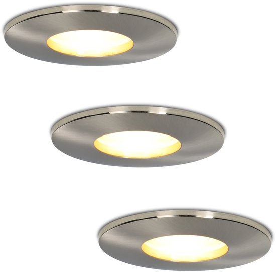 HOFTRONIC - 6x Nola LED Inbouwspots 68mm Zwart - IP65 Waterdicht voor Badkamer, Woonkamer en Buiten - 5W 480lm - 2700K Extra Warmwit - Ronde plafondspots - Voordeelverpakking