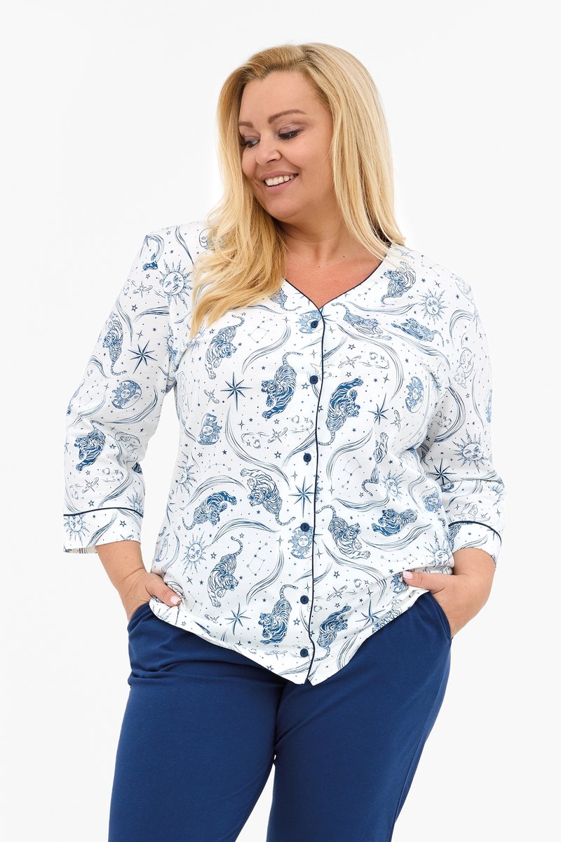 Cornette Katoenen Pyjama Dames Volwassenen Kristin 2 162/446 46 / Wit