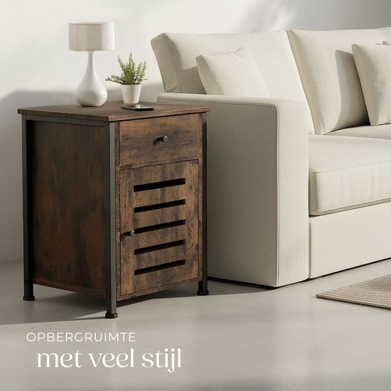 tectake - Table de chevet Waterford - 40x42x60.5cm - industriel - marron foncé - 404724