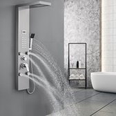 Auralum max Douchepaneel - Regendouche - Geborstelde RVS - Digitaal Display - Spa Jets - hydro massage - Complete Set - Waterbesparend