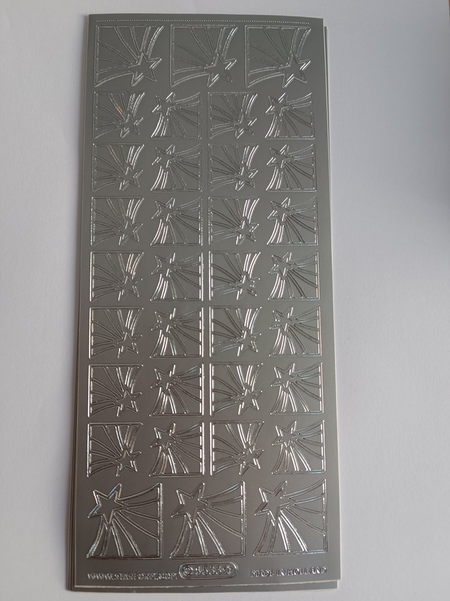 Stickers Starform 8533 kleur zilver kersthoekjes 5 velletje