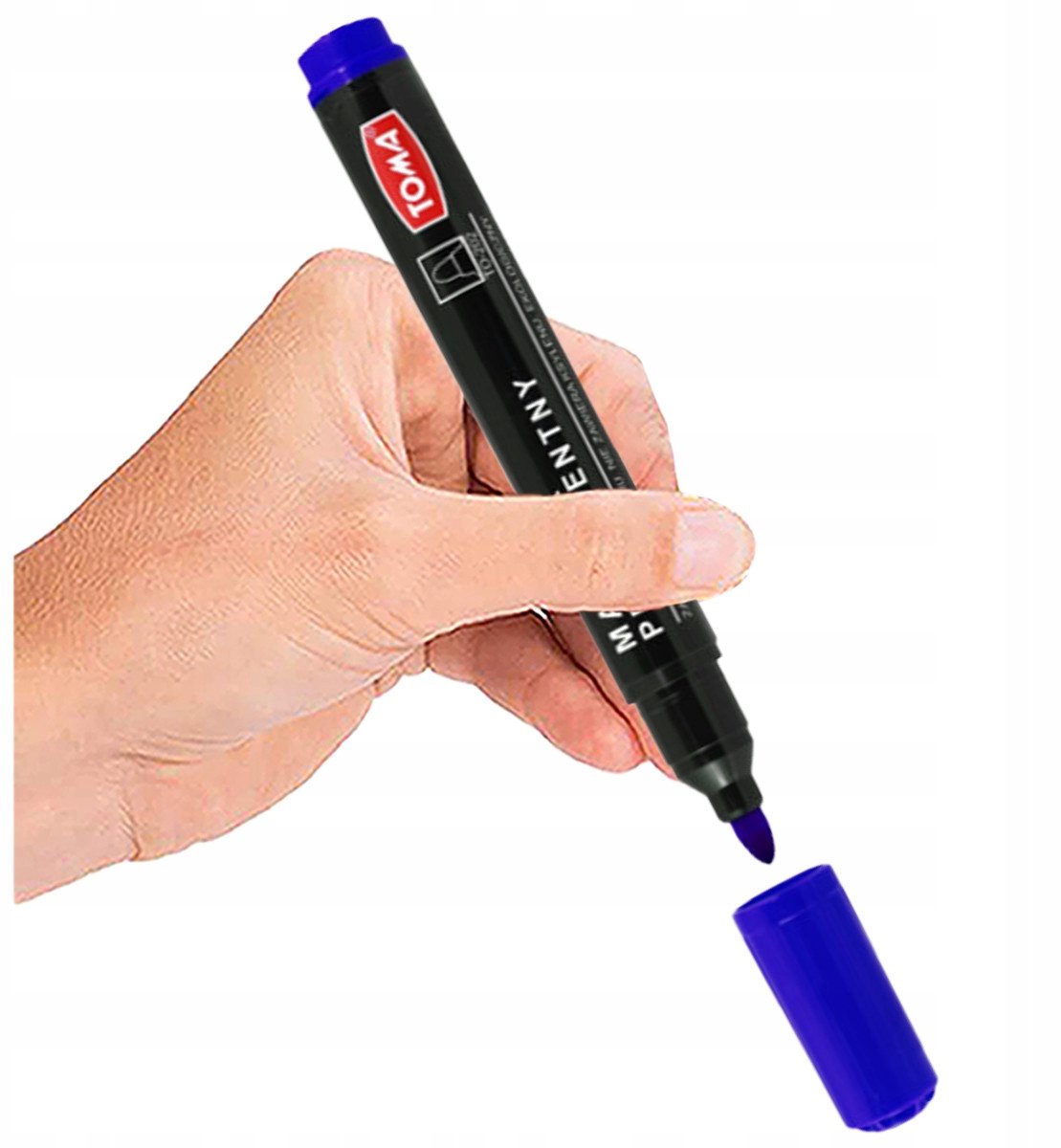 TOMA Permanente Marker voor Kunststof en Metaal, Blauw, 2.5mm