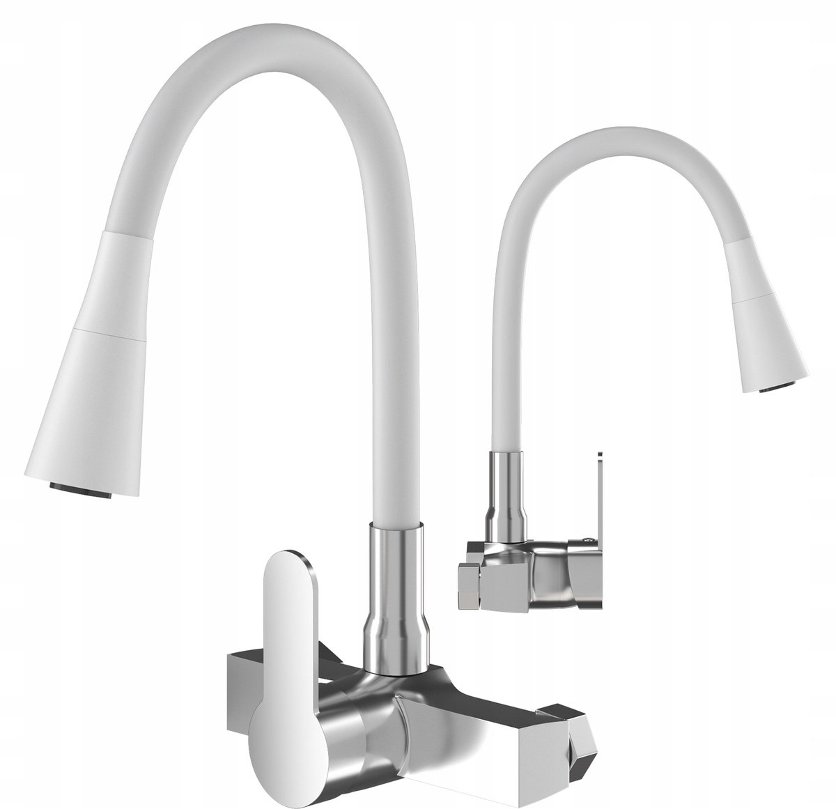 Wandkraan Keuken Flexibel Wit Chroom - Flexo