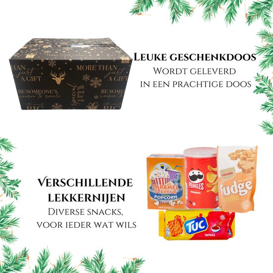 Coffret de Noël M - Comprend des Gadgets et des produits alimentaires d'une valeur de 60 € - Coffret cadeau - Coffret pour fêtes - Boîte - Pour hommes et femmes