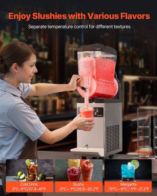 VEVOR Commerciële Slushy Machine 12L Margarita Smoothie Frozen Drink Maker van Merkloos — afbeelding 3