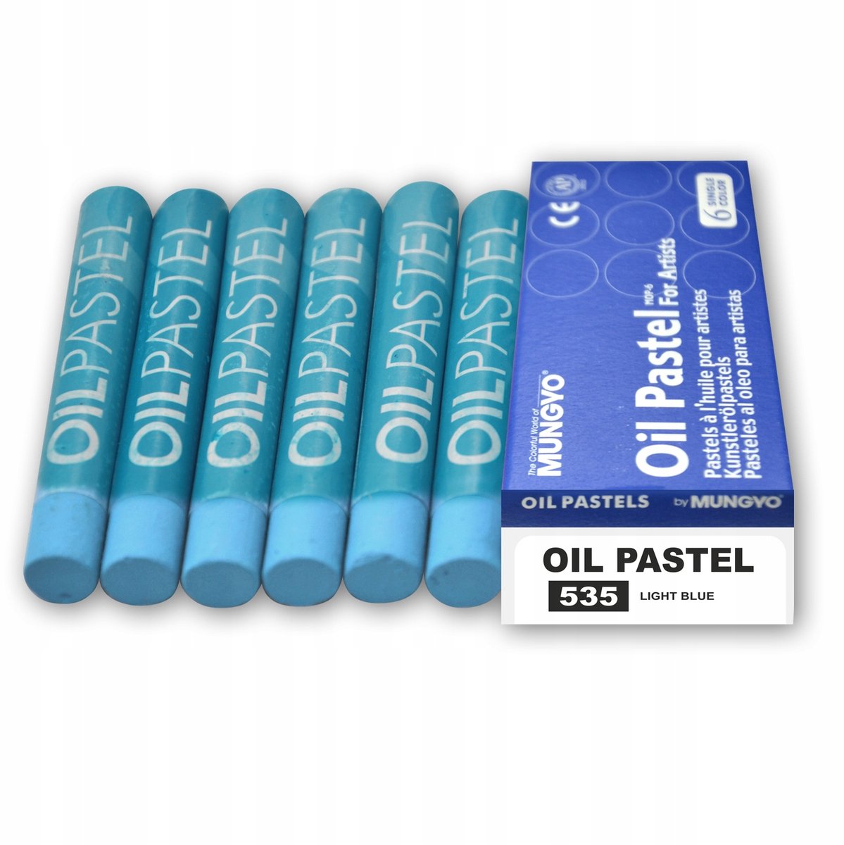 Mungyo Oliepastels Set - 6 stuks - lichtblauw
