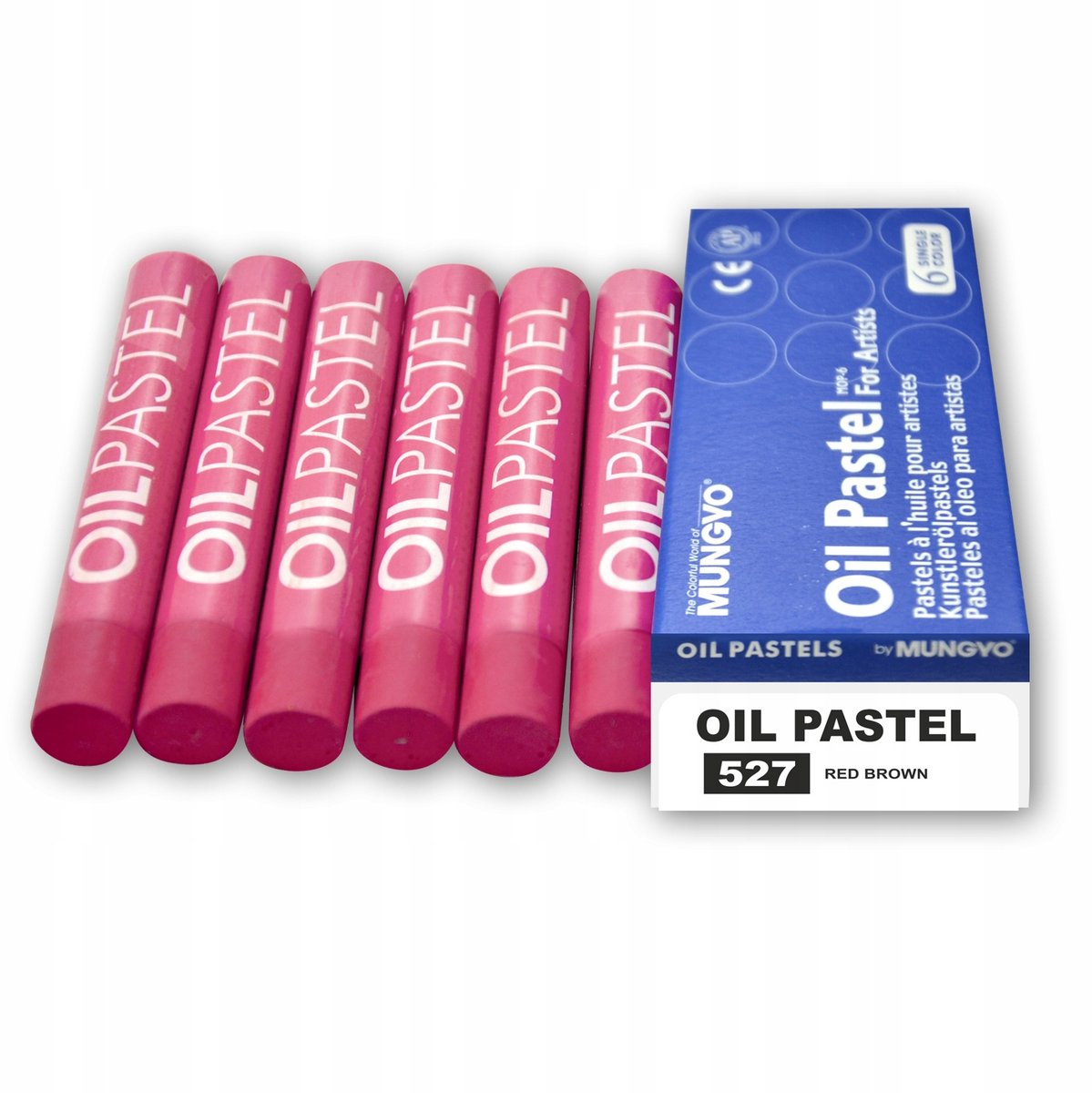 Mungyo Oliepastels Set - 6 Stuks - Roodbruin
