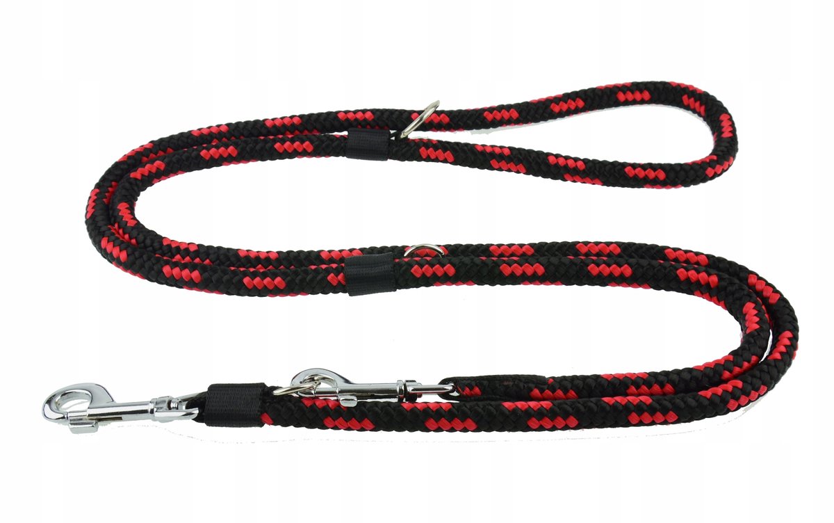 Champion Verstelbare Hondenlijn 5m x 1.4cm - Zwart/Rood