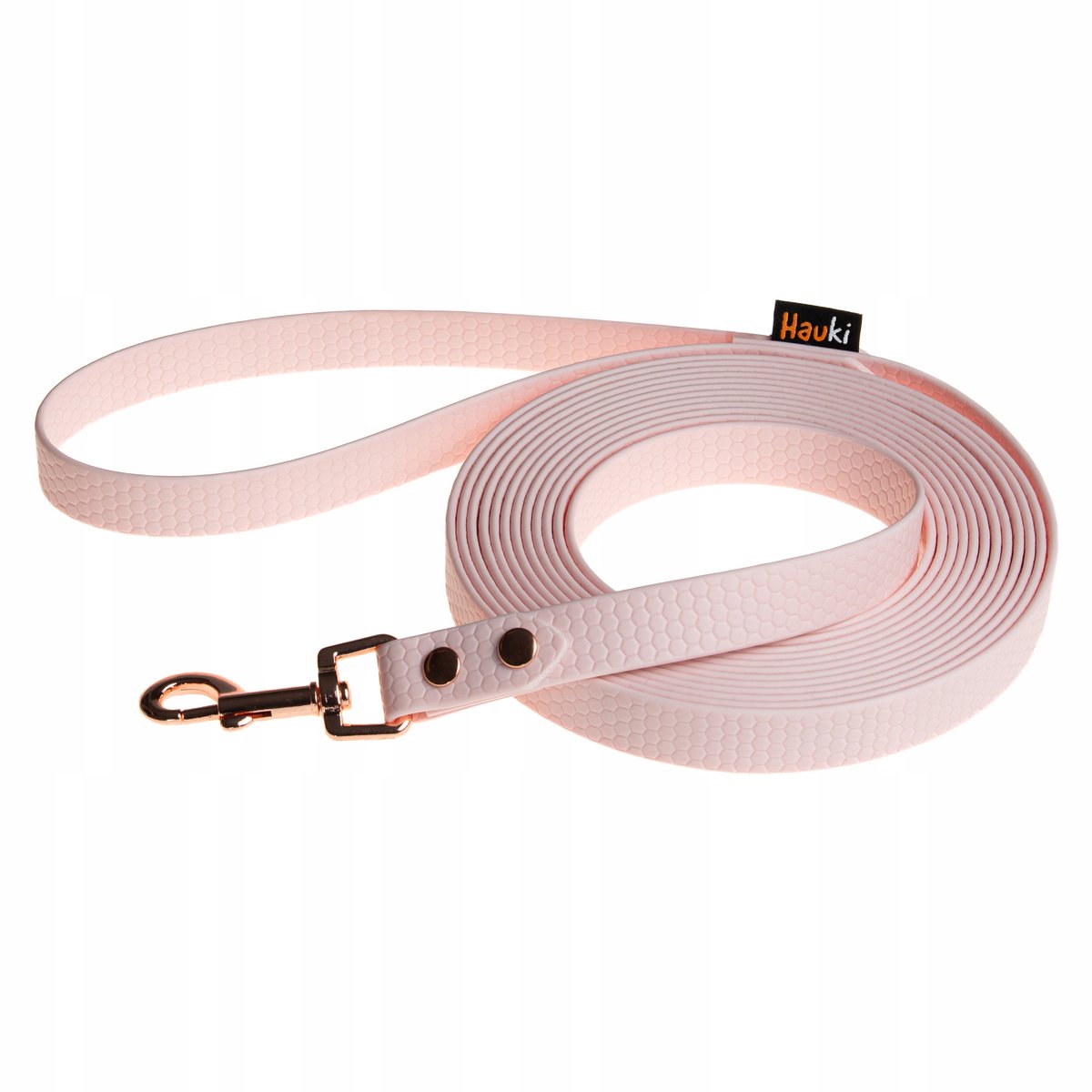Hauki Pastel Roze Gouden Hexa PVC Hondentrainingslijn 5m