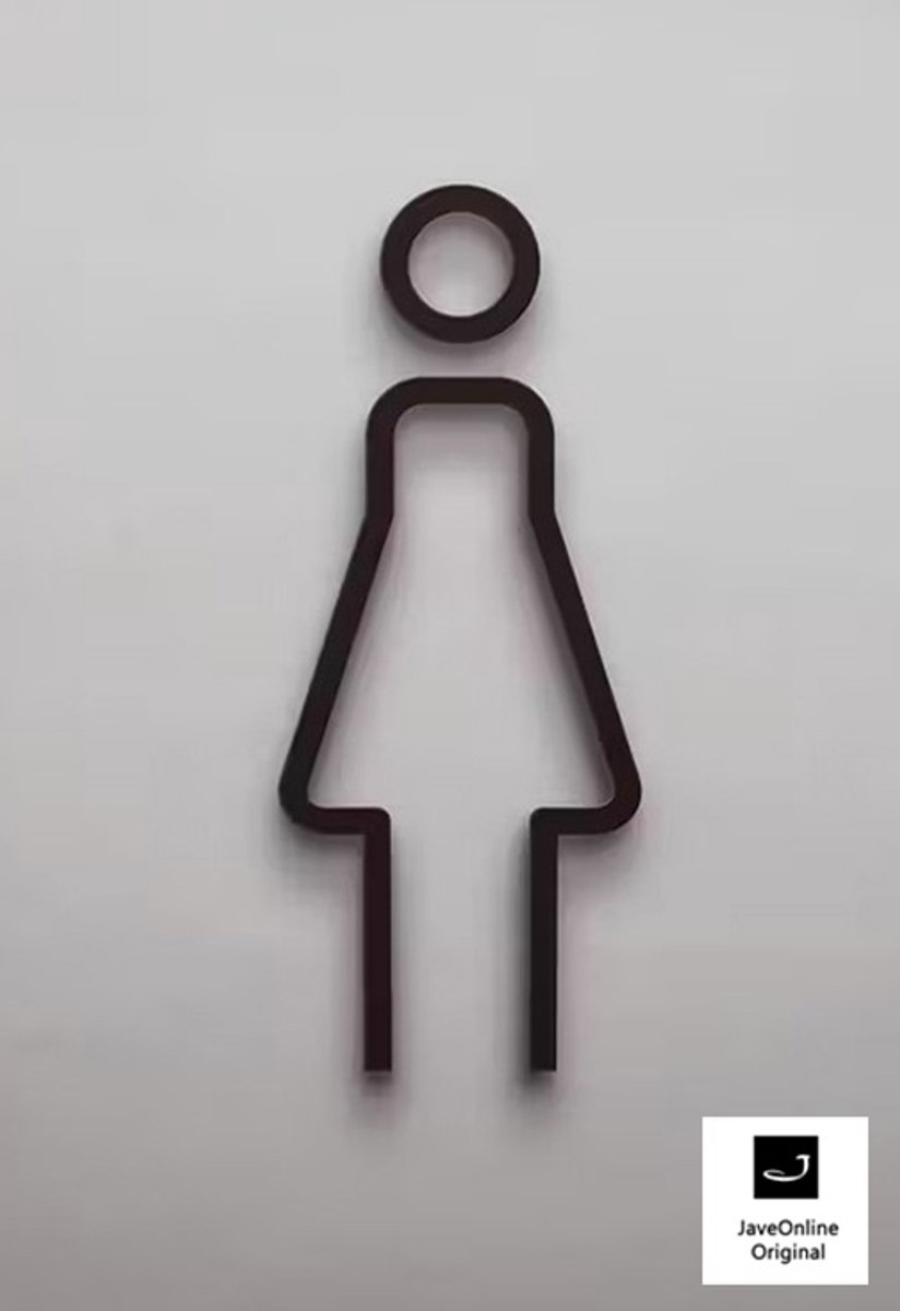 Pictogram kleedkamer of toilet - VROUW 3D - Hoogwaardig Acryl bord - Zelfklevend - Pictogram - Deurbord - Dames kleedkamer of toilet