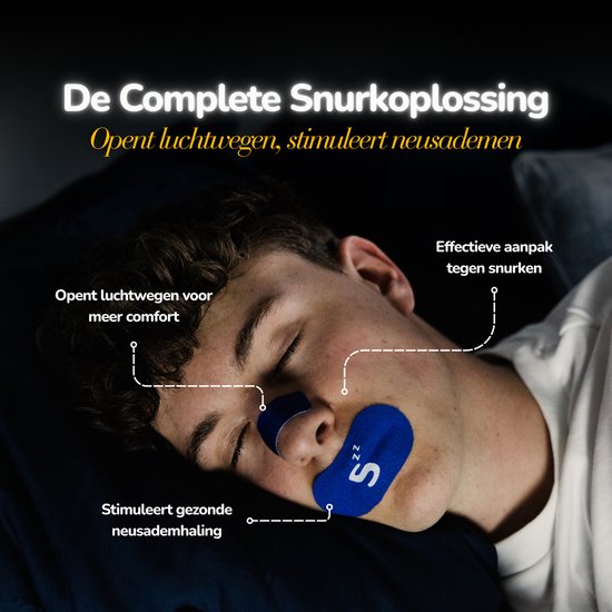 Snoozeless Mondtape & Neusstrips Set – Anti-Snurk Bundel voor Betere Ademhaling &... | bol