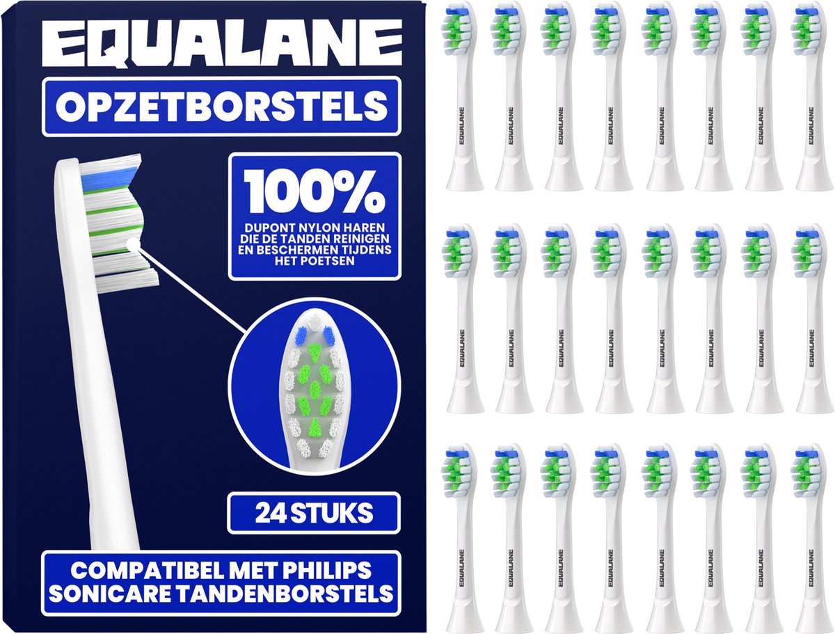Opzetborstels geschikt voor Philips Sonicare - Universele Opzetborstels - Normale Borstelharen - Wit - 24 Stuks