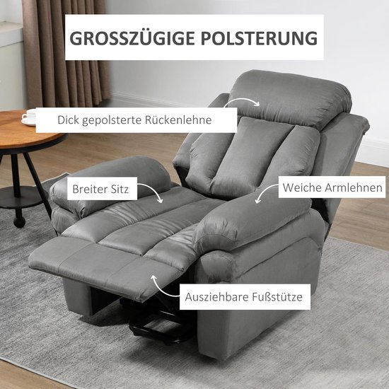 Elektrische Relaxstoel met Opsta-hulp en Afstandsbediening - Kantelbare Bioscoopstoel in Lichtgrijs — afbeelding 5