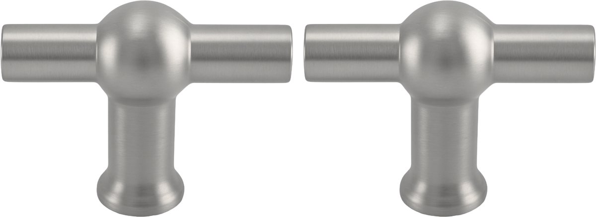 2X Kastknoppen T-Greep RVS - Meubelknop 48mm - Knoppen voor keukenkast - deurknopjes - Meubelknoppen / Kastknoppen RVS