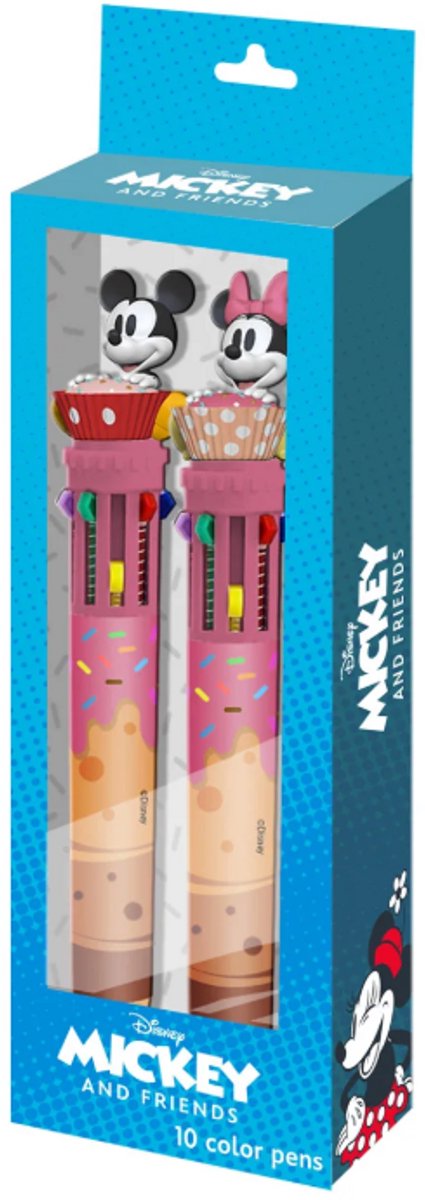 Karactermania - Disney Mickey en Minnie - Schrijfset - 10 Kleuren GelPen - Set van 2