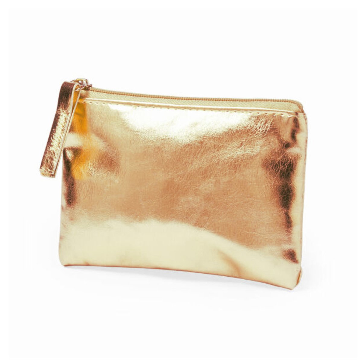 Portemonneetje met ritssluiting – Basic en Plat - Brons/Goud