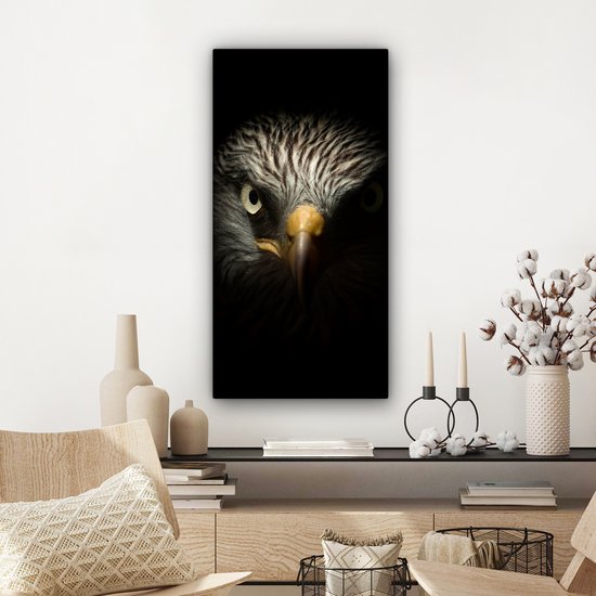 Tableau sur toile Vogel - Aigle - Rapaces - Oeil - Bec - Lumière - 40x80 cm - Décoration murale