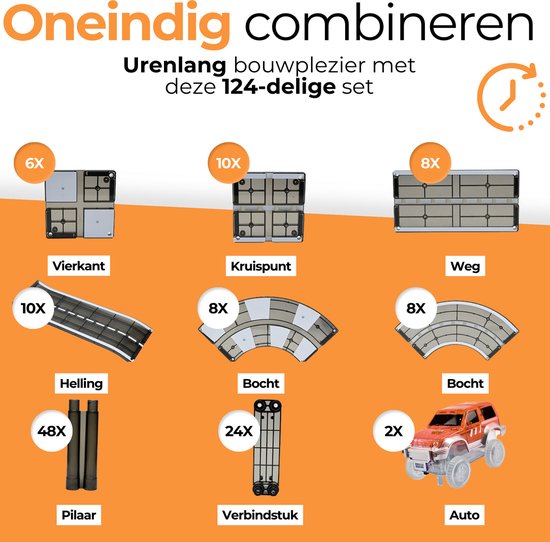 Magnetische Houten Auto - 15-delig
