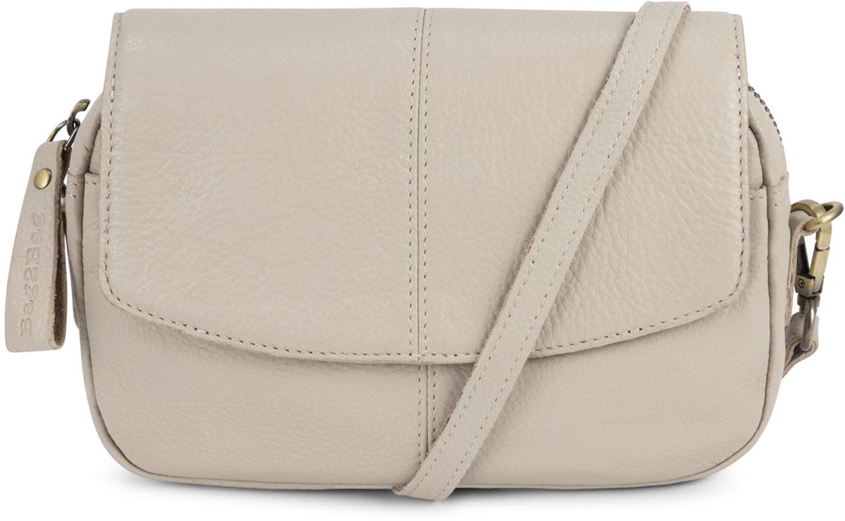 Bag2Bag Kleine Compacte Leren Schoudertas / Crossbody tas Melfort Cream