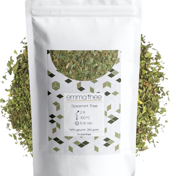 Spearmint Thee 250 gram – Losse Kruidenthee – Natuurlijk & Cafeïnevrij - Losse Blaadjes - Verfrissende thee - Munt thee - Moroccan Mint