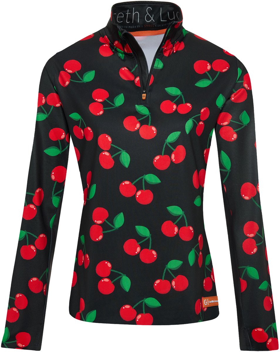 Gareth & Lucas Skipully The One Hundred and Ten Dames 100% Gerecycled Polyester Midlayer Sportshirt Wintersport Zwart