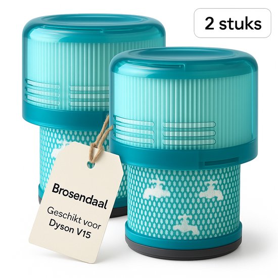 Brosendaal Filter geschikt voor Dyson V15 – Voor alle V15 modellen – SV22 | SV47 – Wasbaar en Herbruikbaar – 2 stuks