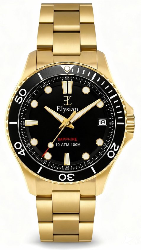 Montre Homme Elysian Or 42 mm - Acier 316L - 10 ATM - Seiko