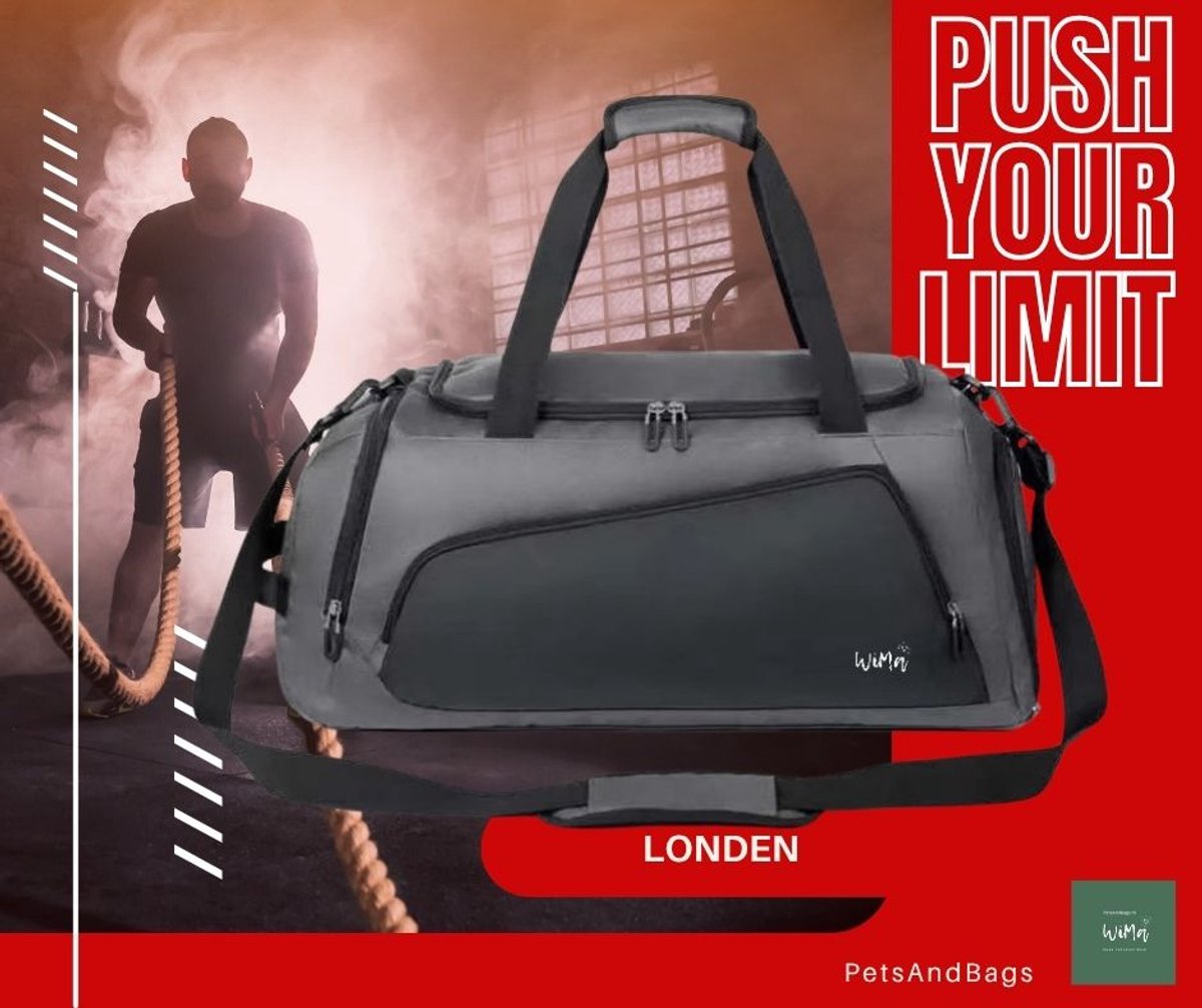 Sporttas Londen – Met Schoenencompartiment, Nat Vak & 3 Draagopties – WiMA - PetsAndBags