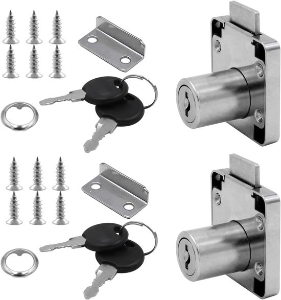 Zinklegering kastslot rood/zilver knop paneel sloten met sleutel voor