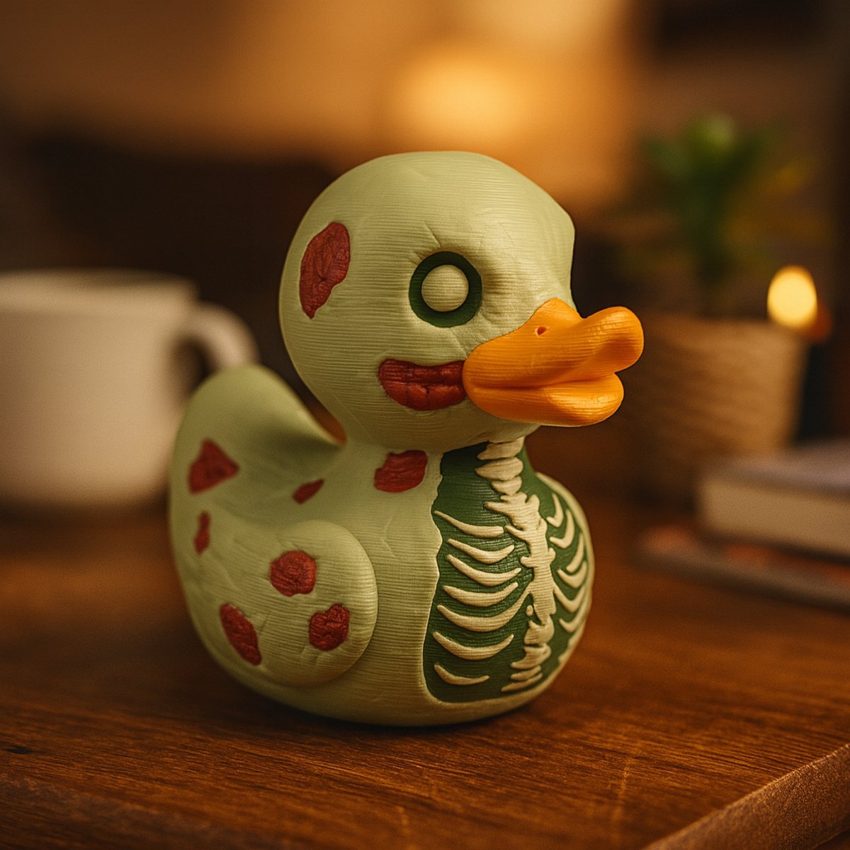 TheDuckSpecialist – Grote Zombie Eend – 3D-geprint Ondode Beeldje – Shelf-Ready Artistic Figurine