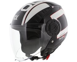 Axxis Metro S jethelm Duo glans zwart wit - Maat XXS - Goedkope kinder scooterhelm / motorhelm