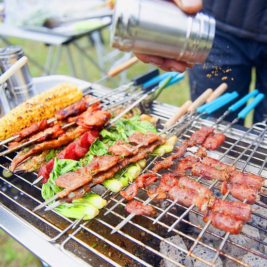 XXL Roestvrijstalen Houtskool BBQ Grill Grote Opvouwbare Barbecue voor Tuin en Camping — afbeelding 4