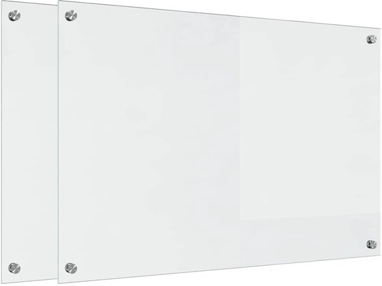Keukenachterwand 2 pcs Zwart 100 x 60 cm gehard glas kopen? | .nl