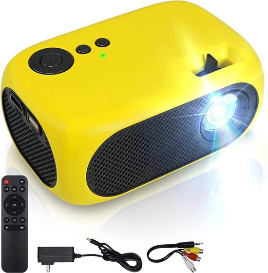 MMP® Draagbare beamer - Beamer - Projector - Mini Beamer - Geel - 14cm x 9cm x 6cm